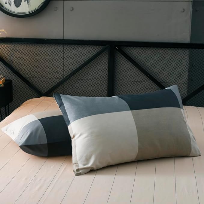 mixinni Twin XL Size Checkered Duvet Cover Set - Image 6