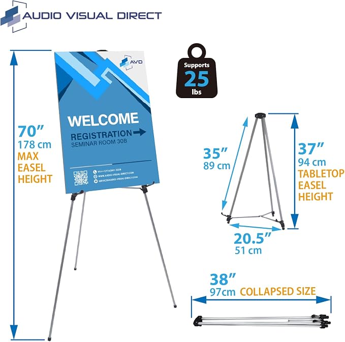 Lightweight Aluminum Telescoping Display Easel, 70 Inches - Image 3