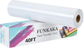 FUNKAKA White Heat Transfer Vinyl Rolls, Adhesive Glossy HTV Vinyl by FUNKAKA