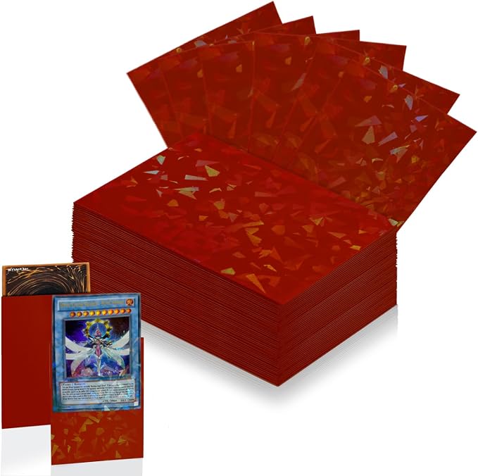 100 Count Red Card Sleeves for Trading Cards, Perfect Fit Shiny MTG Card Sleeve by Unknown