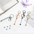 6Pcs Beadable Keychain Bars Blanks Bead Keychain Bar Metal Beaded Keychains - Image 7