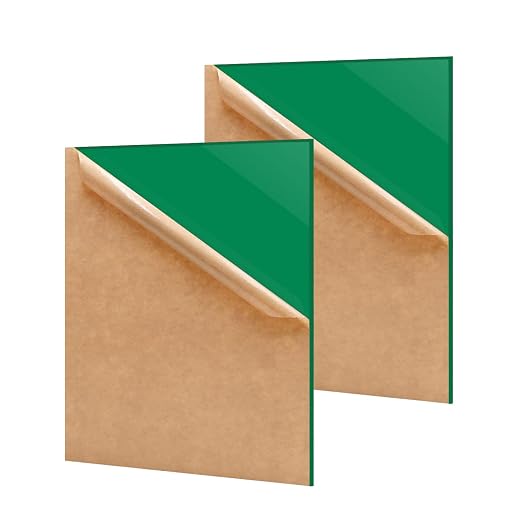 2 Pack 12'' x 16'' Opaque Green Acrylic Sheet, 3mm Thick Acrylic Plastic Sheets by Unknown