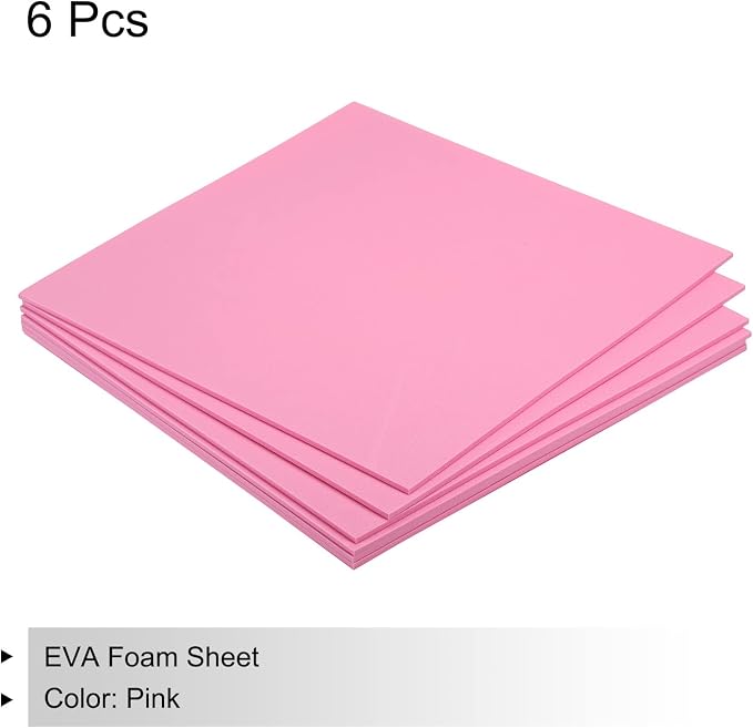 MECCANIXITY EVA Foam Sheets Pink 9.8 Inch x 9.8 Inch 3mm Thick Crafts Foam - Image 3
