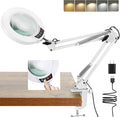 10X Magnifying Glass with Light and Clamp, Real Glass Stand Lighted Magnifier by COYETH