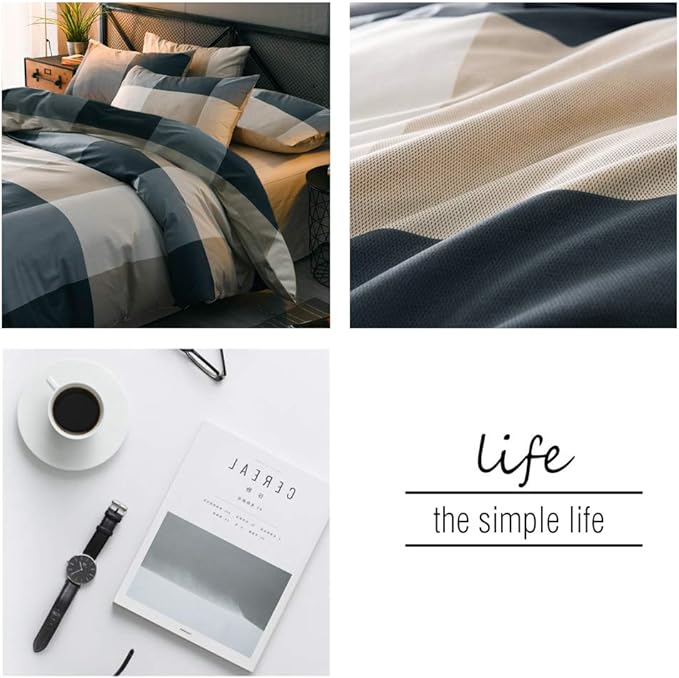 mixinni King Size Checkered Duvet Cover Set - Image 7