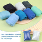 Wonvoc Needle Felting Wool 80 g, 8 Colors Nature Wool Roving - Image 3