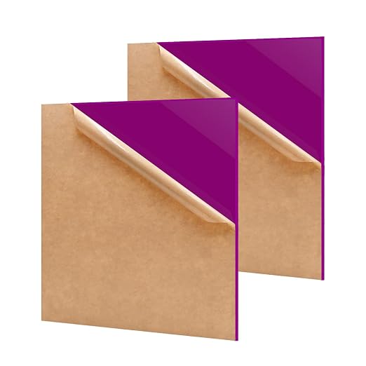 2 Pack 12'' x 12'' Opaque Purple Acrylic Sheet, 3mm Thick Acrylic Plastic Sheet by Unknown