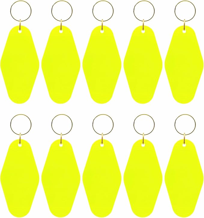 10pcs Blank Hotel Keychains Bulk Vintage Motel Keychain Vinyl Keychains Gold by Nwsrayu