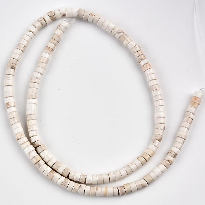 152pcs 4x2mm Natural White Turquoise Heishi Disc Rondelle Spacer Stone Semi - Image 5