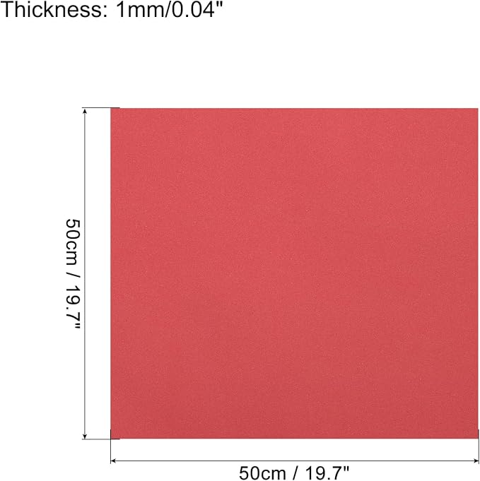MECCANIXITY EVA Foam Sheets Red 19.7 Inch x 19.7 Inch 1mm Thick Crafts Foam - Image 2