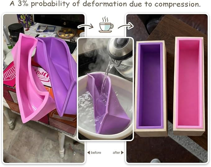 2 PCS Silicone soap molds -1 PCS Soap Cutting Tool Set Wooden Bamboo - Image 4