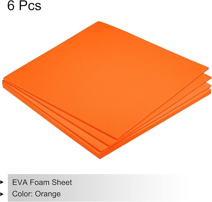 MECCANIXITY EVA Foam Sheets Orange 9.8 Inch x 9.8 Inch 3mm Thick Crafts Foam - Image 3