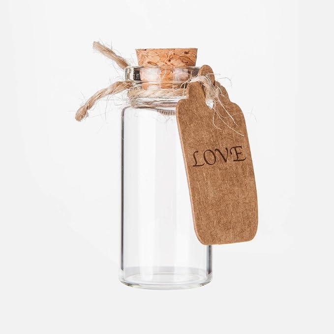 64PCS Cork Stoppers Glass Bottles, DIY Decoration Small Tiny Glass Jars Favors - Image 4