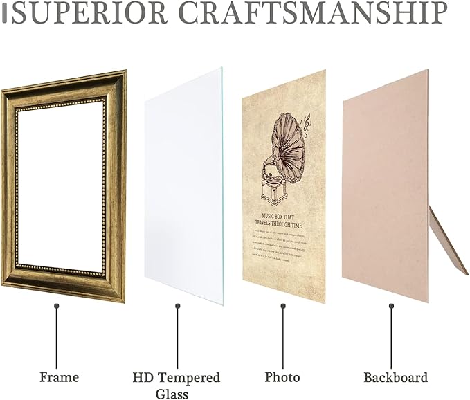 5x7 Picture Frames Set of 4- Rustic Retro Photo Frame - Image 8