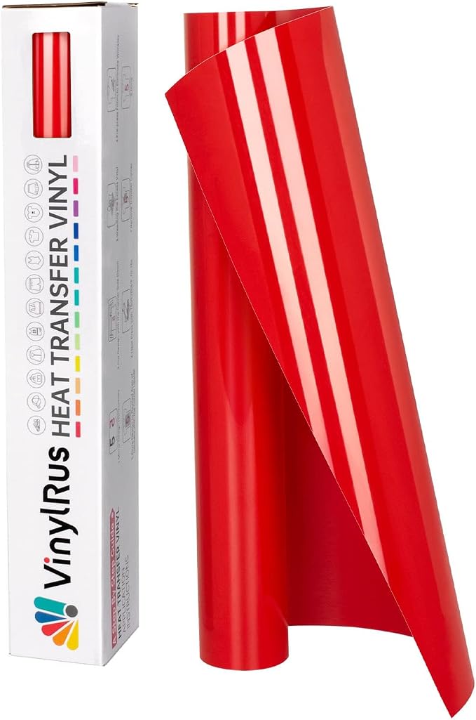 Heat Transfer Vinyl-12” x 8ft Red Iron on Vinyl Roll by VinylRus