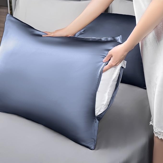Mulberry Silk Pillowcase for Hair and Skin, King Size Cooling Silk Pillow Case - Image 6
