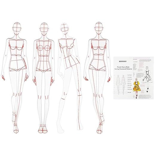 Update 4PCS Fashion Drawing Ruler, French Curve Ruler Sewing Humanoid Patterns by EXTCCT