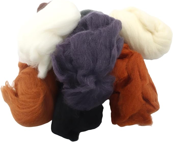 Needle Felting Wool Set, 8 Colors, 2.8 Oz Total, Roving Yarn, DIY Hand Spinning - Image 4