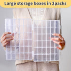 IOOLEEM 36 Grids Plastic Bead Organizer Box, Adjustable Dividers, Sewing storage - Image 3