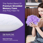 WISHSMILE Cooling Pillows Queen Size Set of 4, Shredded Memory Foam Pillows - Image 5