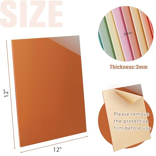 Macaron Pastel Acrylic Sheets 12x12-10 Pcs 1/8 Inch Thick, Dual Finish Matte & - Image 7