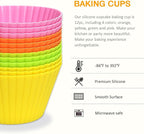 Extra Large Silicone Cupcake Baking Cups 12 Pack | Non-stick, - Image 3
