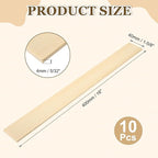 MECCANIXITY 10Pcs Wood Strips Slats, 5/32" x 1‑5/8" x 16" Thin Wood Sticks Flat - Image 2