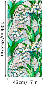 JOONOR Retro Lily of The Valley Window Privacy Film, Stained Glass Decals - Image 6