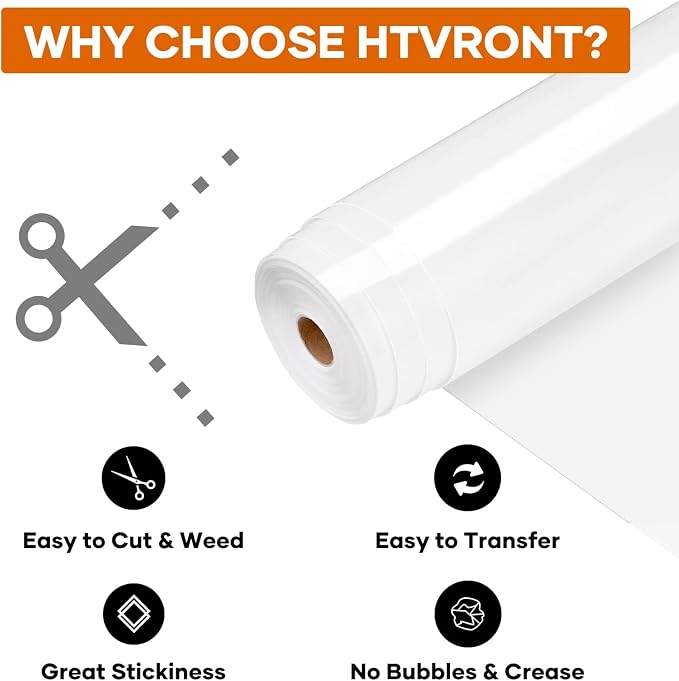 HTVRONT Heat Transfer Vinyl Black & White Iron on Vinyl, 12 x 60FT | Black & - Image 6