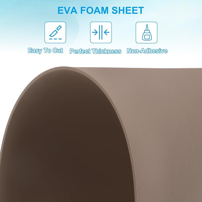 PATIKIL EVA Foam Sheet 10Pcs 12x8 Inch 2mm Thick Brown | Easy Cutting EVA Foam - Image 3