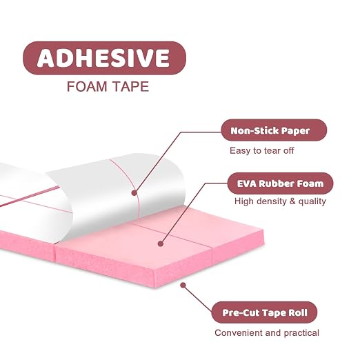 330 PCS Double Sided Foam Tape Pre Cut 1/2 X 2/5 Inch Small Adhesive Foam - Image 4
