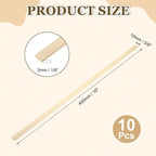 MECCANIXITY 10Pcs Wood Strips Slats, 1/8" x 3/8" x 16" Thin Wood Sticks Flat - Image 2