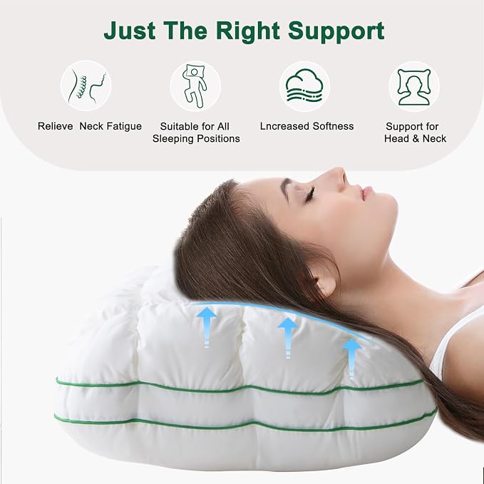 YOUR MOON Fluffy Support Bed Pillow Queen Size Set of 2, Super Soft Premium - Image 7