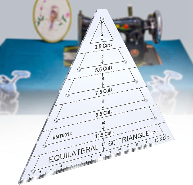 Fayelume 60 Degree Triangle Ruler, Acrylic Triangle Quilting Ruler, High - Image 3