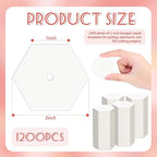 1200 PCS 1 Inch White Hexagon Piecing Paper Templates, Quilting Templates - Image 2