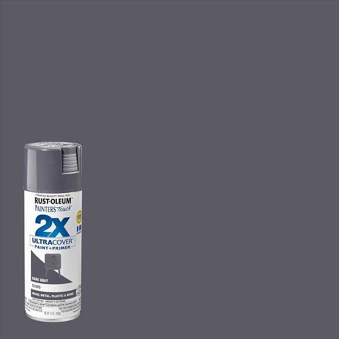 Rust-Oleum Painter's Touch 2X Ultra Cover Spray Paint, Gloss Dark Gray - Image 2