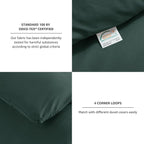 CozyLux Queen Comforter Set Forest Green, 3 Pieces Solid Comforters Queen Size - Image 4