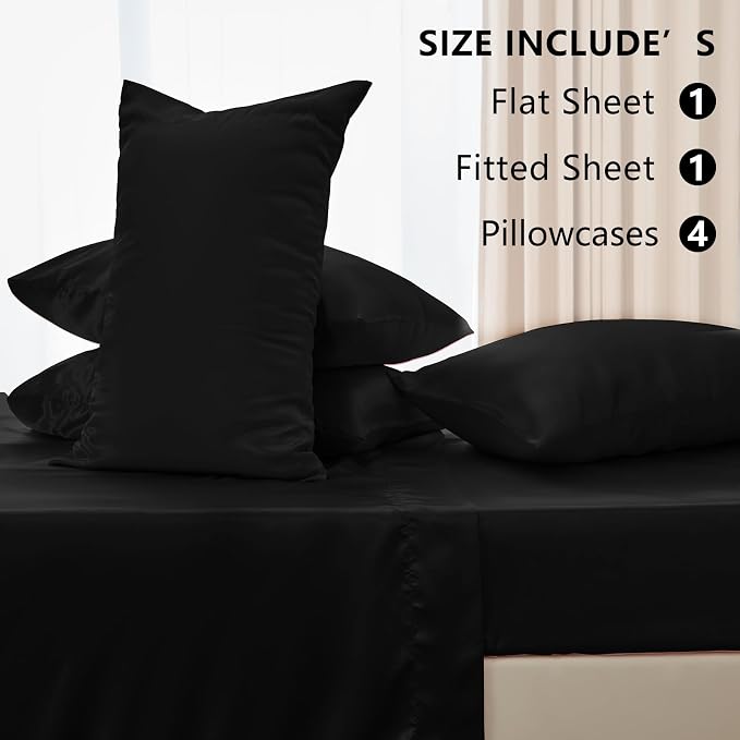 CozyLux Satin Sheets King Size Sheet Set - Image 5