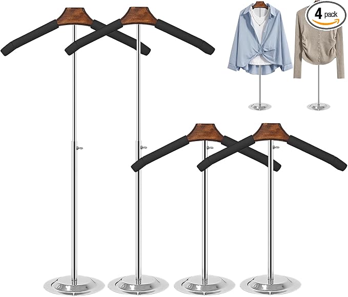 4 Pack T Shirt Display stand, Adjustable T shirt Shoulder Stand by Unknown