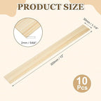 MECCANIXITY 10Pcs Wood Strips Slats, 5/64" x 1‑1/4" x 12" Thin Wood Sticks Flat - Image 2