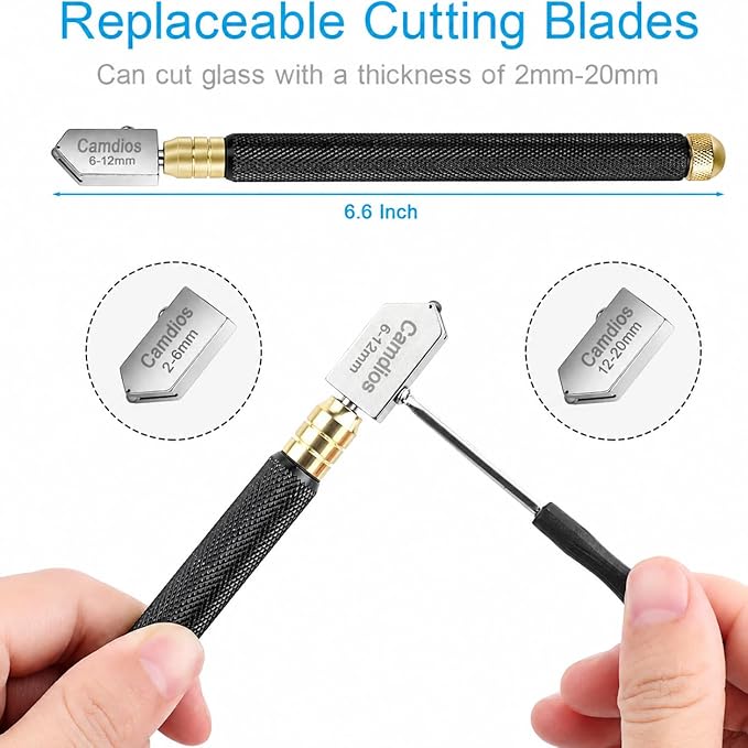 Glass Cutter 2mm-20mm, Upgrade Glass Cutter Tool, Pencil Style Oil Feed Carbide - Image 4