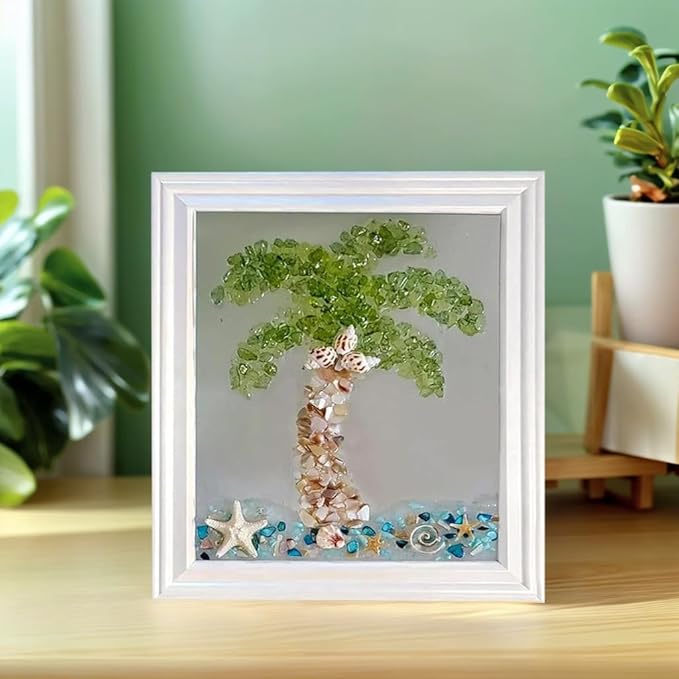 Sea Glass Art Kit, Mosaic Glass Photo Frame Set 9.5x7.5 Inch, Handcraft Style by Unknown