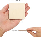 220 PCS 3 Inch Blank Wood Square, 3 x 3 Inches Unfinished Wood Pieces, Blank - Image 2