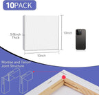 ESRICH 10x10 Stretched Canvas for Painting, 10 Pack Square Canvas for Painting - Image 2