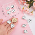 Beebeecraft 10Pcs 925 Sterling Silver Plated Heart Charms Metal Brass Love - Image 3
