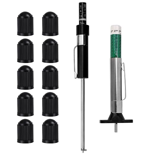 NQEUEPN Brake Pad Thickness Gauge Set, Tire Tread Depth Gauge & Valve Stem Caps by NQEUEPN