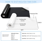 VinylRus Heat Transfer Vinyl-12” x 50ft Black and White Iron on Vinyl Roll - Image 5