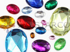 40x30mm Pink Hot .NAP01 Large Flat Back Oval Acrylic Rhinestones Cosplay - Image 9