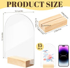Bercoor 15 Pack 4x6 Inch Blank Clear Arch Acrylic Sign - Image 2