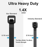 18 inch Black Zip Ties Heavy Duty, 75LBS Tensile Strength, Self-Locking Heavy - Image 3